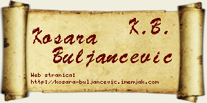 Kosara Buljančević vizit kartica